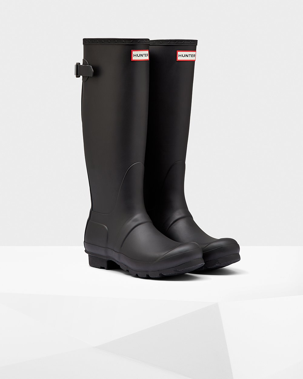 Hunter Mujer Original Back Adjustable - Botas de Lluvia Negras - 834-AHWXPC